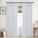 Mrs.Naturall 92 Inch Pure White Floor to Ceiling Blackout Curtains, Perfect Length for 8FT Ceiling, Linen Pinch Pleated Drapes for Living Room Bedroom