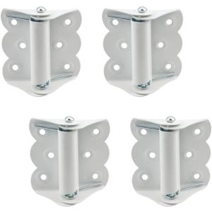 T Tulead 4 PCS Spring Loaded Hinges White Auto Close Door Hinges Self Closing Door Hinges for Commercial Residential Interior Exterior Doors 3.15"2.67"1.26" Door Hardware with Mounting Screws