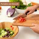 Bamboo Cutting Board, Large Kitchen Chopping Board with Deep Juice Groove & Built-in Handle, Reversible Wooden Charcuterie Board and Serving Tray for Meat, Bread, Fruit, Daily Use, 16110.6''