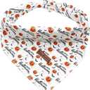 2 x Fall Dog Bandana, 1PC Halloween Bandanas Bib Scarf Pet Kerchief Washable Cotton Square Dog Scarfs for Small Medium Large Dogs (Pumpkin)
