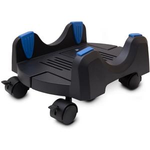 I/O CREST Plastic Computer Floor Stand for ATX Case with Adjustable Width from 6.9" to 12" with Locking Caster Wheels