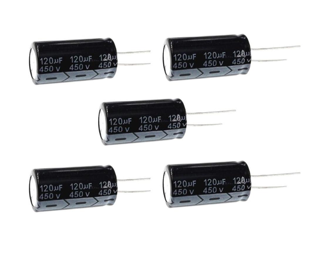 Capacitor 120uF 450V 18X30 +/-20% 105C 5 PCS Aluminum Electrolytic Capacitor