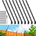8-Pack Angle 25° Fence Post Extender, 40" Fence Barbed Wire Extend Arm，for Outdoor Fences to Increase Height, Protect Privacy and Pets Jumping Off (8, 40in-25°Angles - Wood Post)