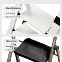 Taranta 3 Step Ladder, Lightweight Aluminum Step Stool with Convenient Handgrip, Folding Ladder with Anti-Slip Pedals, 330lbs Capacity Stepladder for Home, Office, Kitchen - White