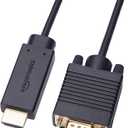 Amazon Basics HDMI to VGA Cable, 1080P, Gold-Plated, 6 feet, Black