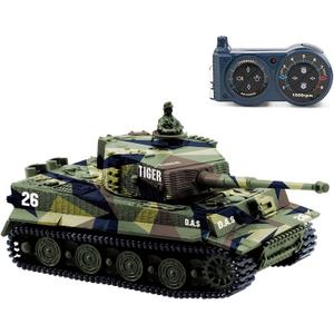 Cheerwing 1:72 German Tiger I Panzer Tank Remote Control Mini RC Tank with Rotating Turret and Sound
