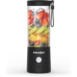 BlendJet Portable Blender for Smoothies & Shakes - 16oz BlendJet 2 Cordless Personal & Small Blender, USB-C Rechargeable & Self Cleaning - Quiet Mini Travel Blender with Stainless Steel Blade (Black)