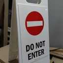 SmartSign 25 x 12 inch “Do Not Enter” Two-Sided Folding Floor Sign, Digitally Printed Plastic, Red, Black & White