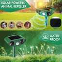 2 Pack Solar Animal Repeller Outdoor, Cat Deterrent with Ultrasonic & Flashing LED - Night Time Motion Activated Pest Control for Garden Yard to Repel Cats, Raccoons, Deer, Skunks, Squirrels