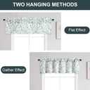 Leeva Farmhouse Leaves Print Semi-Blackout Curtains Valances - Rod Pocket Valance for Kitchen, Laundry, Bedroom & Living Room, 52 x 18 Inch, Blue, One Panel