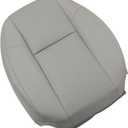 GXARTS Front Driver and Passenger Side Bottom & Top Lean Back Replacement Perforated Leather Seat Cover Light Gray Fit for Cadillac Escalade Fit for Chevy Suburban Tahoe GMC Sierra Yukon 2009-2014