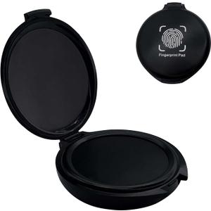 Fingerprint Ink Pad, Black Thumbprint Ink Pad for Notary Supplies Portable Fingerprint Kit for Identification Security ID Fingerprint Cards Law Enforcement Fingerprint Stamp Ink Pad (Black, 1 Pack)