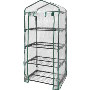 Miracle-Gro 23" x 17" x 57" All-Season 4-Tier Mini Grow House Outdoor or Backyard Easy Assembly Portable Greenhouse, Translucent