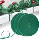 Zhengmy 3 Roll Christmas Garland Ties Decorative Holiday Garland Ties Cuttable Cable Straps for Christmas Halloween Party Yard Wall Doorway Outdoor Decoration (Green)