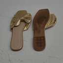 GORGLITTER Women's Bow Flat Sandals Dressy Square Open Toe Sandals Comfortable Slip On Slide Sandals, Size 42