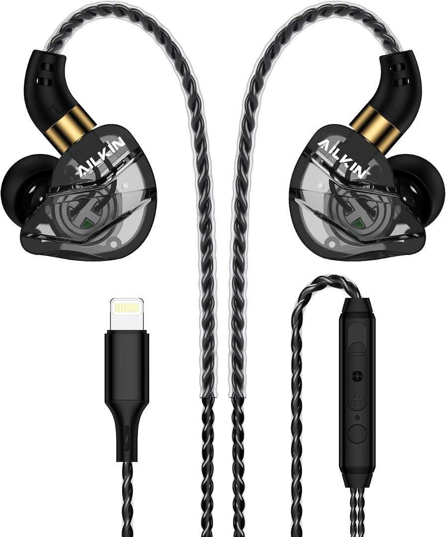 Lightning Earbuds for iPhone, Wired Headphones with Microphone & Volume Control, Noise Isolating in-Ear Earphones for Apple for iPhone 14/14Pro Max/13/13Pro/12/12Pro/11/XR/8, Over Ear Gaming Earbuds