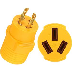 Kanayu 30Amp to 50Amp Generator to Dryer Adapter Compatible with NEMA L14-30P to 10-50R, 4 Prong Locking Generator Male Plug to 3 Prong Old Dryer Female Receptacle, RV Welder EV Charger Adapter