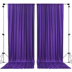 AK TRADING CO. 10 feet x 10 feet Purple Polyester Backdrop Drapes Curtains Panels with Rod Pockets - Wedding Ceremony Party Home Window Decorations (DRAPE-5x10-PURPLE) (60"W x 120"L (Pack of 2))