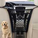 Universal Dog Car Net Barrier Sturdy Mesh, Easy Install, Breathable Design, Easy to Clean, Flexible Bungee Cords for Adjustable Fit 23"23" (Black) (3-Layer Mesh)