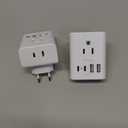 2 Pack European Travel Plug Adapter, International Power Adapter with 4 Outlets 4 USB C Ports (2 USB C), Type C Adapter for US to Most of Europe EU Italy Spain Greece Portugal France Germany