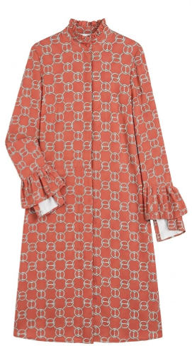 Brize Long-Sleeve Ruffle-Cuff Tunic , Size 42