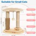 Made4Pets Cat Scratching Post, Cat Self Groomer for Indoor Cats, Cloud Soft Perch for Rest, 17.5" Tall Natural Sisal Scratcher Cat Grooming Interactive Ball Track Toys for Small Cats Kittens