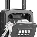 Key Lock Box Wall Mounted, [5 Keys Capacity] Diyife Portable Lock box for House Key, Resettable Outdoor Lock Box, Waterproof Key Safe Storage Lock Box for Home Garage Office, 1Pack Black