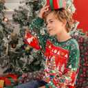 Enlifety 4-16T Kids Ugly Christmas Sweater Boys Xmas Sweatshirt Funny 3D Graphic Xmas Pullover (8-9 Years, Red Green)