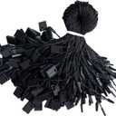 Perco Black Hang Tag Strings - 1000pcs Snap Lock Pin Loop Fastener Hoooks for Secure & Swift Tagging of Clothing, Jewelry, Shoes, Accessories, Bags, Crafts, Gifts, Yard & Garage Sales