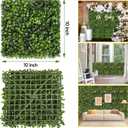 Artificial Grass Wall Panels, 24 Pack 10x10 inch Boxwood Hedge Wall Panels with 100 Zip Ties, Boxwood Backdrop for Outdoor Indoor Decorative Fences Privacy Hedge
