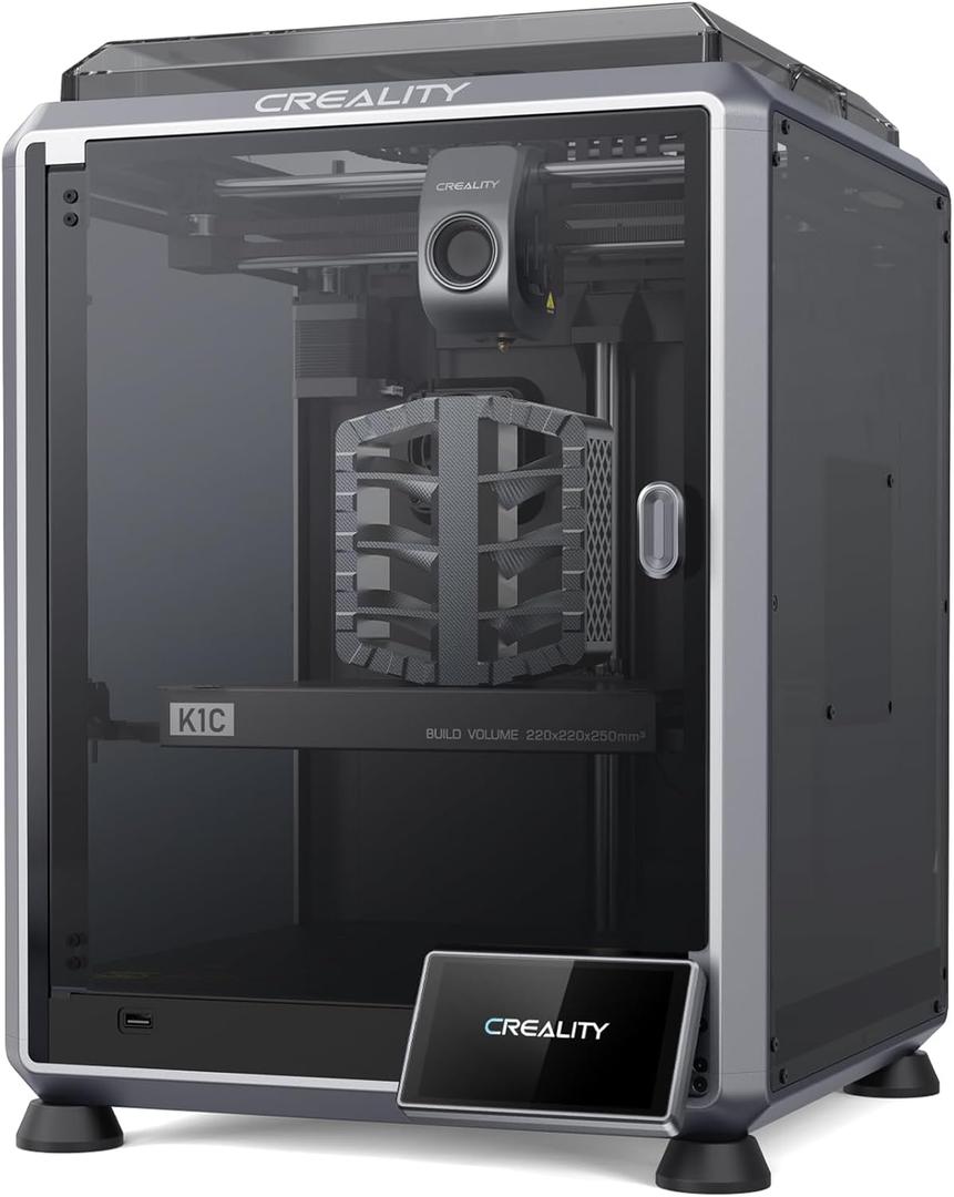 Creality K1C 3D Printer, 2024 New Version 600mm/s High-Speed Auto Leveling Clog-Free Robust Direct Extruder K1 SE Upgraded 3D Printer with AI Camera 300C Printing Support Carbon Fiber Filaments