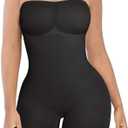 SHAPELLX Women's Shapewear Bodysuits Tummy Control Butt Lifter Body Shaper Strapless Seamless Mid Thigh Jumpsuit Tops, LXXL