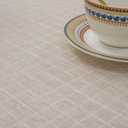 GLORY SEASON Textured Tablecloth Linen-Look Rustic Burlap Style Washable Solid Heavy Weight Lace Trim Rectangle Fabric Table Cloth,Table Cover for Kitchen Dinning Tabletop Decoration55x70 in Beige