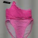MOOSLOVER Women Cutout One Shoulder High Waisted Bikini High Cut Two Piece Swimsuits (Medium, Pink Rose)