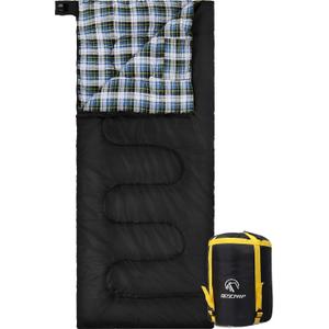 REDCAMP Cotton Flannel Sleeping Bag for Camping Backpacking, Adults Cold Weather Envelope Sleeping Bags with 2/3/4/6lbs Filling