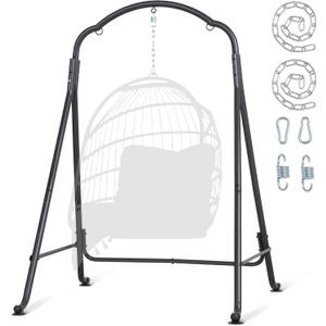 SUNCREAT Hammock Chair Stand, Heavy-Duty Steel Swing Stand, 400lbs Capacity, Multi-Use Hanging Chair Stand for Outdoor Indoor, Hammock Chair not Include, Black