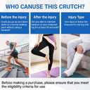 Hands Free Knee Crutch, Knee Crutch Mobility Support for Injury, Disability, Elderly. Replaces Crutches for Adults. Universal for Both Left and Right feet.