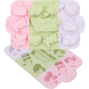 2PCS Heart Silicone Chocolate Molds 3D Heart Shape Chocolate Candy Mold Cake Mould for Jelly Pudding Handmade Soap Cake Chocolate Cheesecake Valentine's Day Birthday Gift