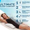 ComfiLife Lumbar Support Pillow for Sleeping Memory Foam Pillow for Back Pain Relief - Side, Back and Stomach Sleepers- Triangle Wedge Pillow - Bed Rest Pillow - Medium-Soft (White, Standard)