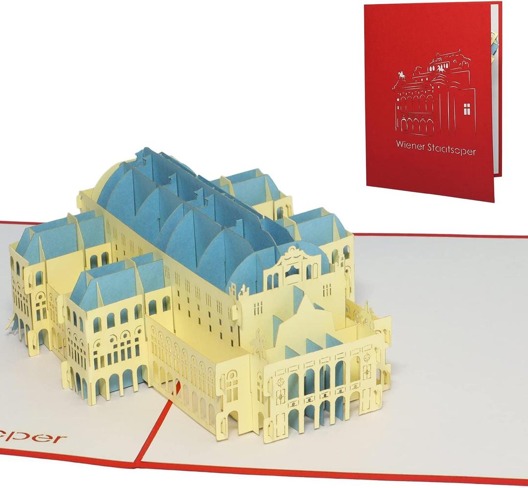 LINPopUp, LIN17331 3D Pop Up Cards with Envelope Red