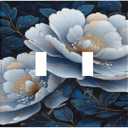 Decorative Art Light Switch Covers Gorgeous Flowers 2 Gang Double Toggle Wall Plate Decorative Switchcover Electrical Switchplate, 5x4.9IN