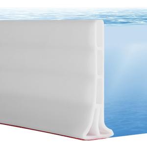 4'' High Shower Threshold Water Dam, 39" Long Collapsible Shower Water Splash Guard, Self-adhesive Shower Barrier
