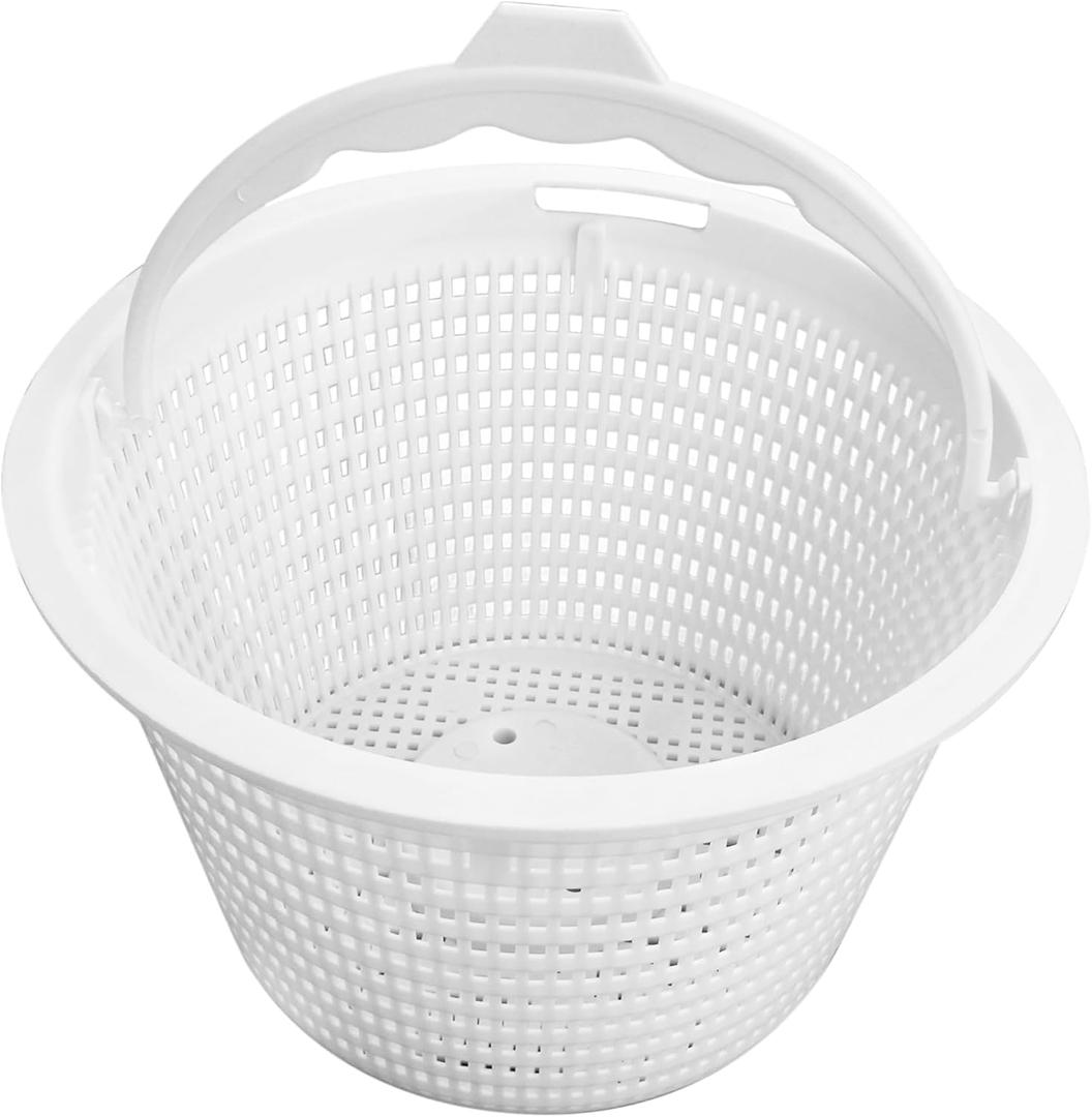 4 x 8 Inche Inground Pool Skimmer Basket for Hayward Pool Skimmer Basket SP1070 SPX1070E B-9,with Weights Pool Skimmer Basket - White,1 Pcs