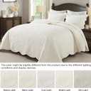 HoneiLife Oversized Queen Bedspreads 110x106- Queen Size Quilt Bedding Sets 3-Piece, Reversible Coverlets Lightweight Bedlinen Set for All Season Use-Beige