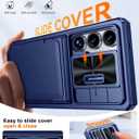 Vizvera for Samsung Galaxy S25 Ultra Case Wallet RFID [Cards Holder][Camera Cover][Edge Raised] Full Body Rugged Shockproof Silicone Protective Phone Case for Galaxy S25 Ultra 6.9" 2025(Blue)