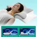 Adjustable Cervical Neck Pillow for Sleeping, Memory Foam Nuzzle Pillow for Back and Shoulder Pain Relief, Ergonomic Contour Side Sleeper Pillows for Neck Support with Armrest