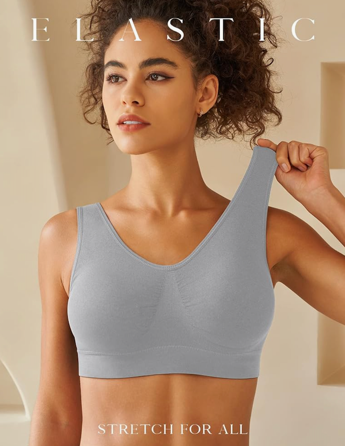 Womens Sports Bras, Large Yoga Comfort Seamless Stretchy Sports Bra for Women 2 Pack