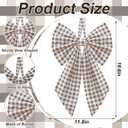 2 Pcs Beige Buffalo Plaid Christmas Wreath Bows 19.6'' x 11.8'' Large Christmas Tree Topper Ornament Wreath Sash for Front Door Xmas Party Yard Doorway Indoor Outdoor Wall Decoration
