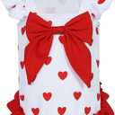 Dog Red Sweat Heart Birthday Party Outfit Clothes Fleece Medium Large Puppy Pet Clothing Size XS S M L XL