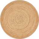Savi Home Hand Woven Jute Braided Rug, 3' Round - Natural, Reversible Area Rugs for Living Room, Farmhouse, Kitchen, Handcrafted 3 Feet Round Area Rugs - Natural (Natural Rnd)